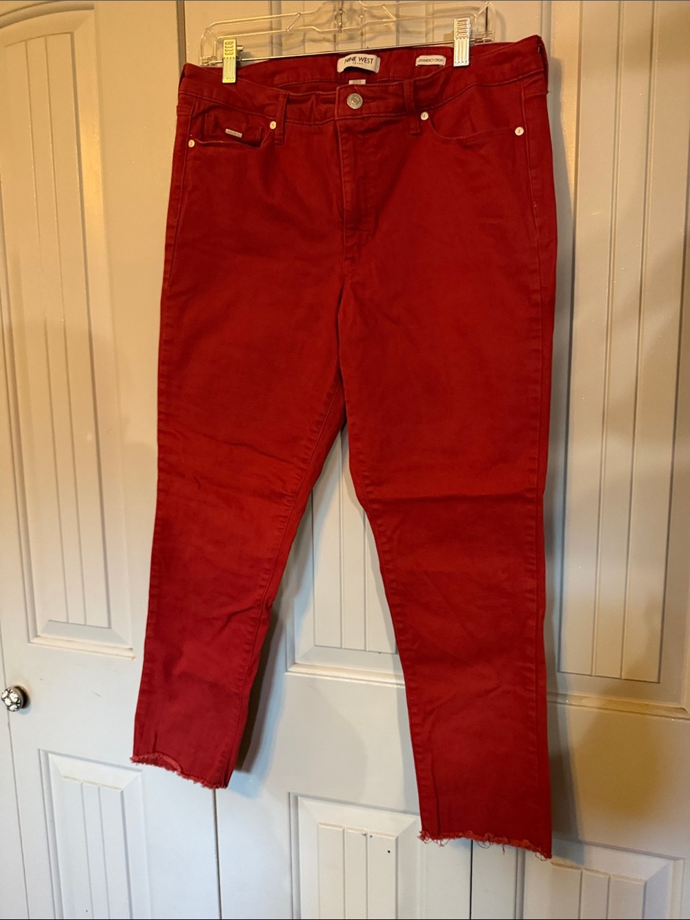 Nine West Red Cropped Skinny Jeans